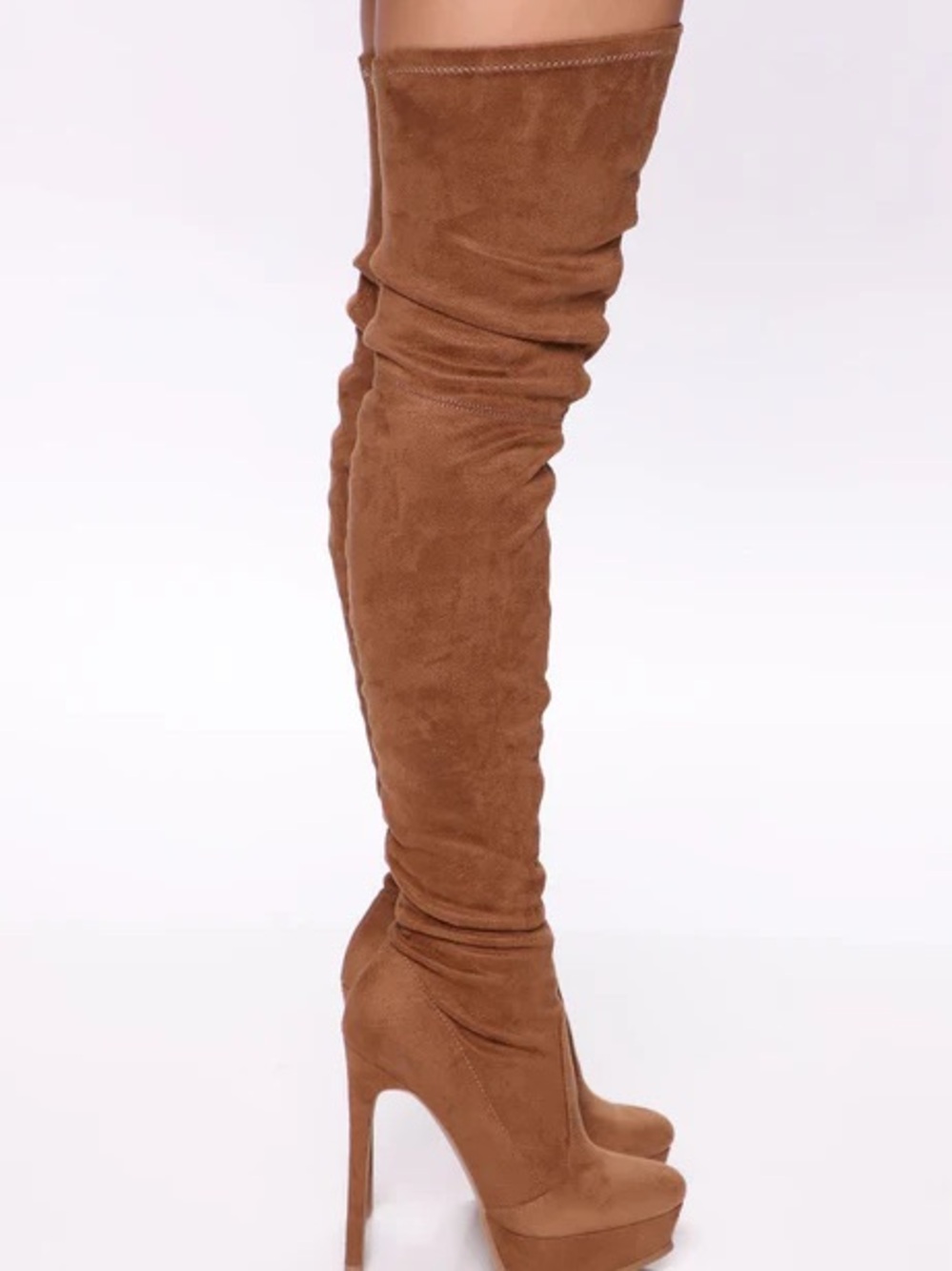 Fashion Nova Women's Over-The-Knee Lace Up Stiletto Boots - Brown - Picture 3 of 5